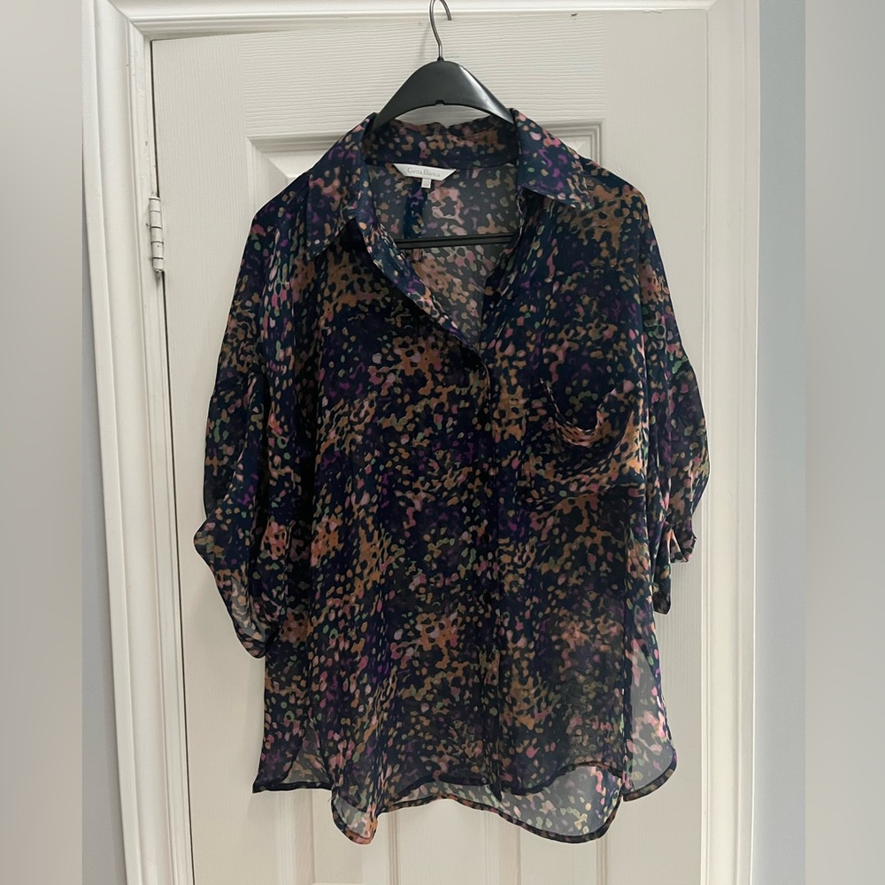 Multicoloured Sheer Blouse